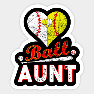 Ball Aunt Softball Player Sticker